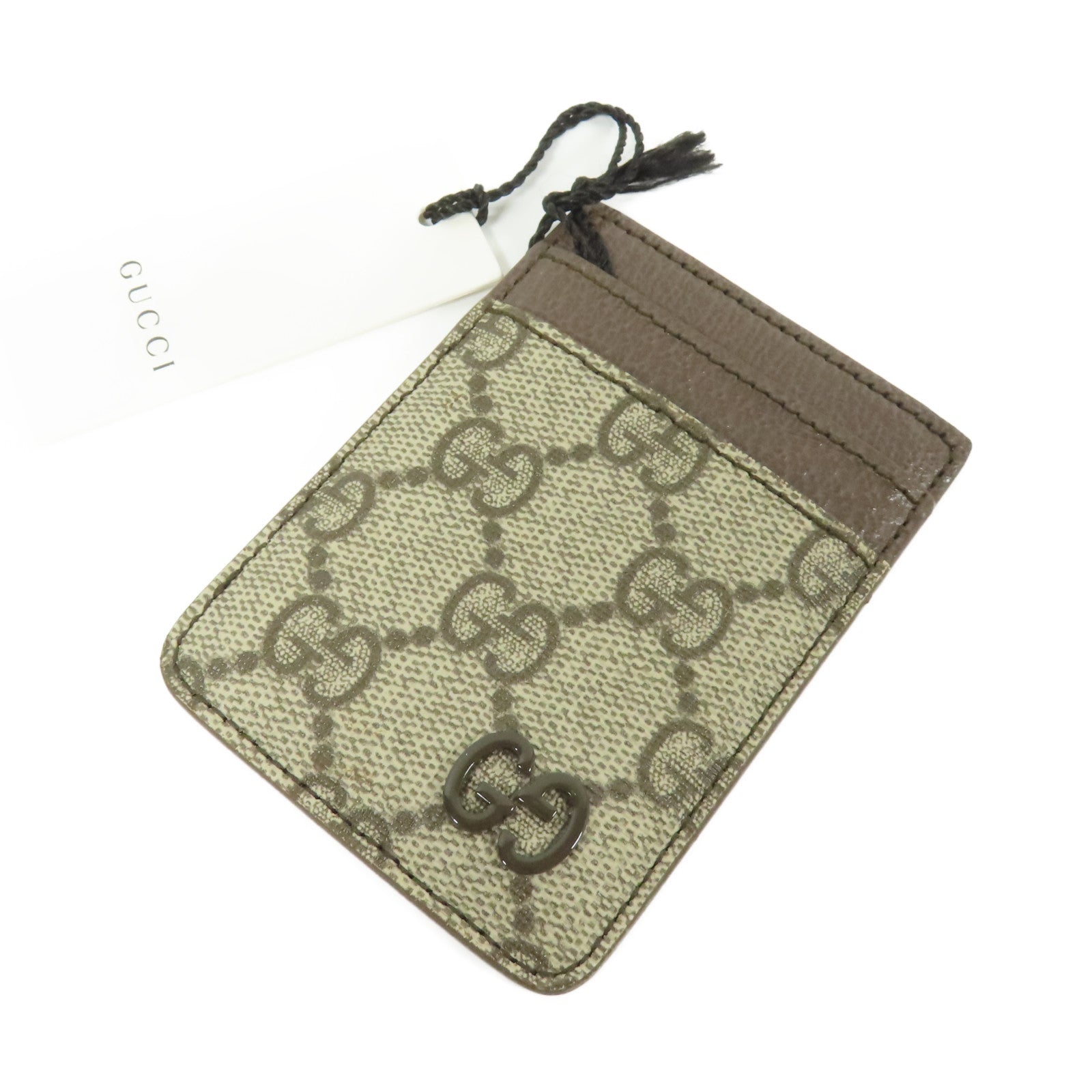 GUCCI GG Bi-color Magnetic Card Case 817197 FACQC 9773 Coated Canvas Leather