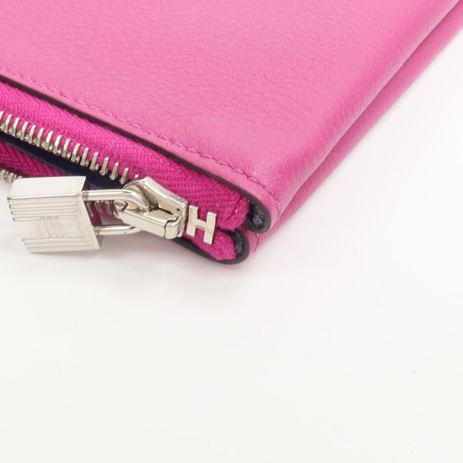 HERMES Evercolor皮革Atout 14 PM Mini Pouch手拿包Rose Purple