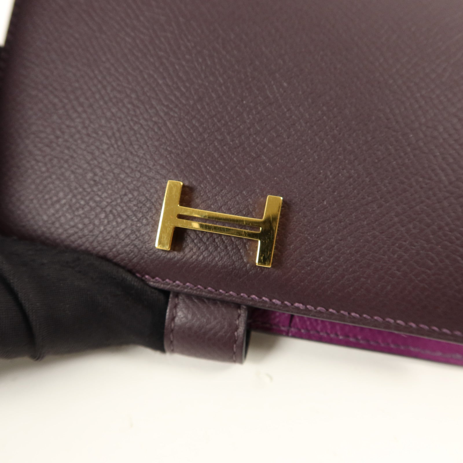 HERMES Epsom皮革Bearn Compact Wallet錢包Anemone/Raisin