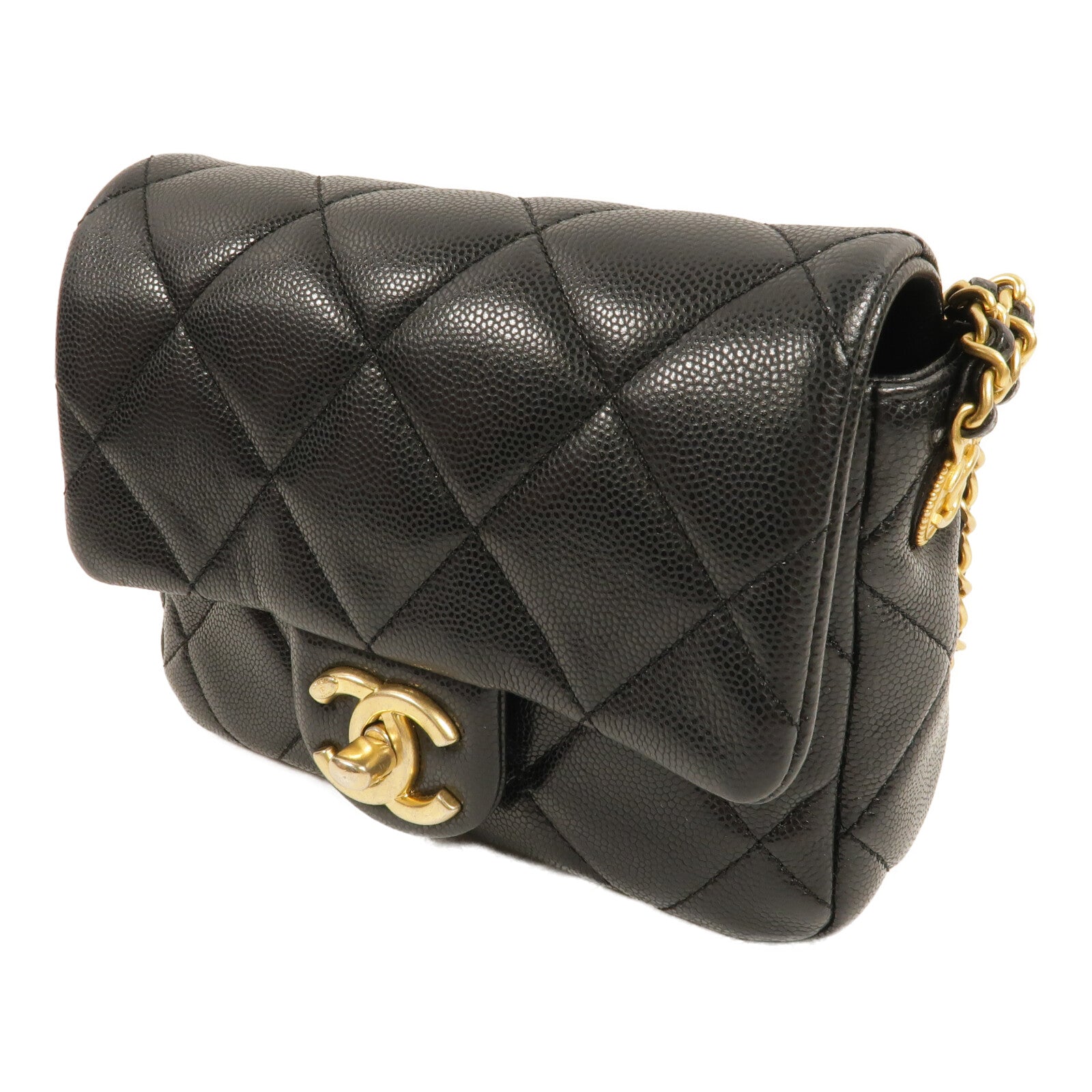 CHANEL 牛皮皮革Mini Flap Bag鏈帶肩背袋