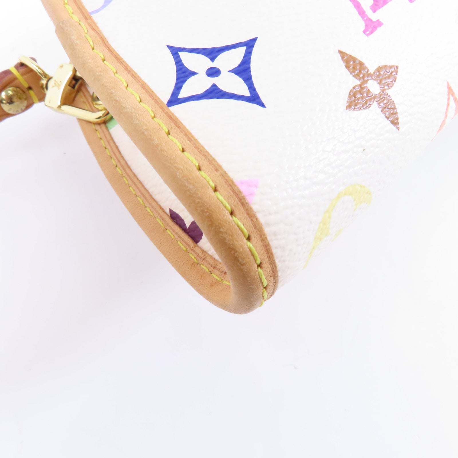 LOUIS VUITTON Monogram Multicolore Shirley金扣手挽袋白色/彩色