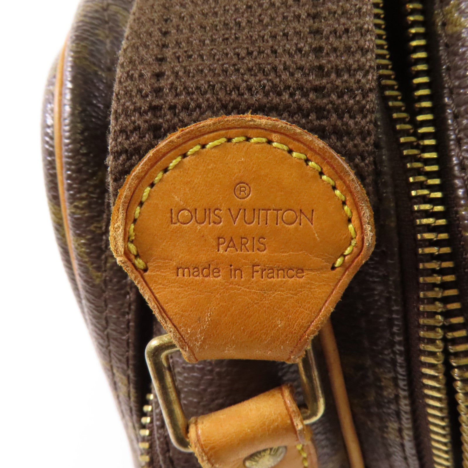 LOUIS VUITTON Monogram Reporter PM金扣肩背袋棕色