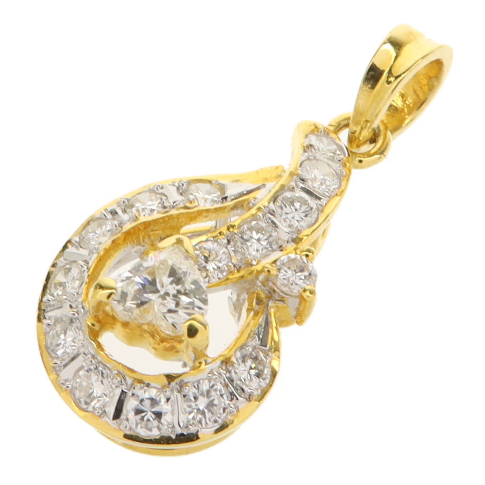 JEWELRY 18K黃金Diamond Pendant Top鑽石吊墜