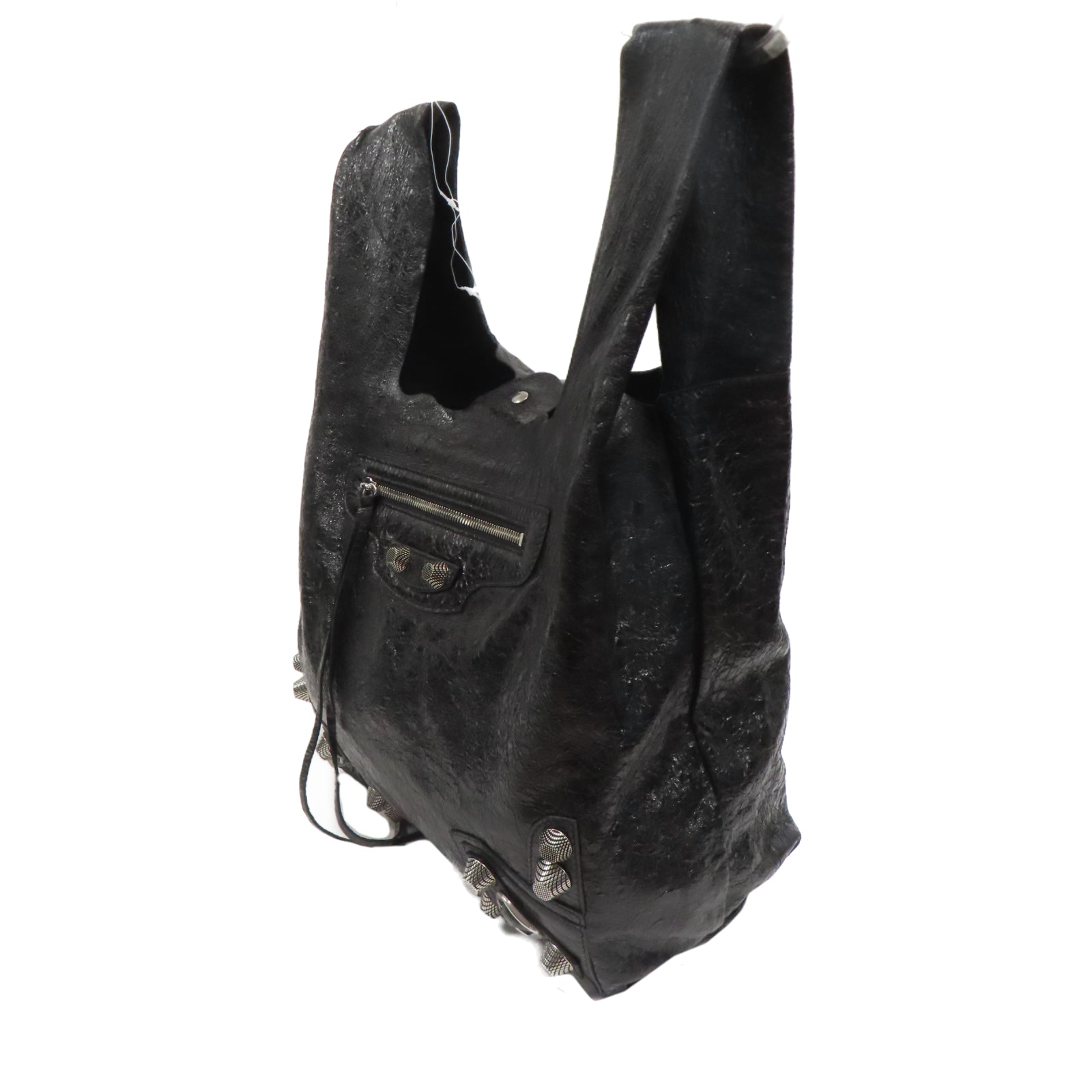 BALENCIAGA **【激減優惠】牛皮皮革Le Cagole Tote Bag銀扣手挽袋黑色
