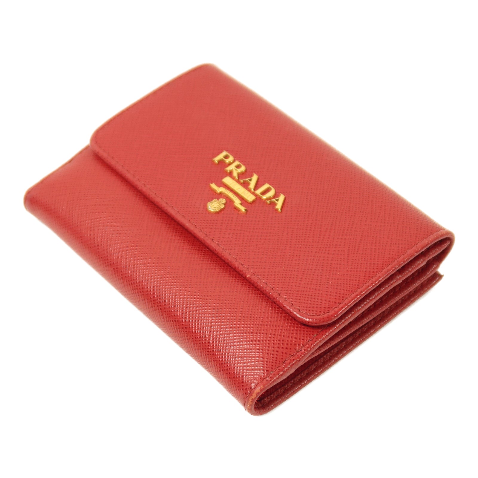 PRADA 牛皮皮革Portafoglio Pattina金扣錢包