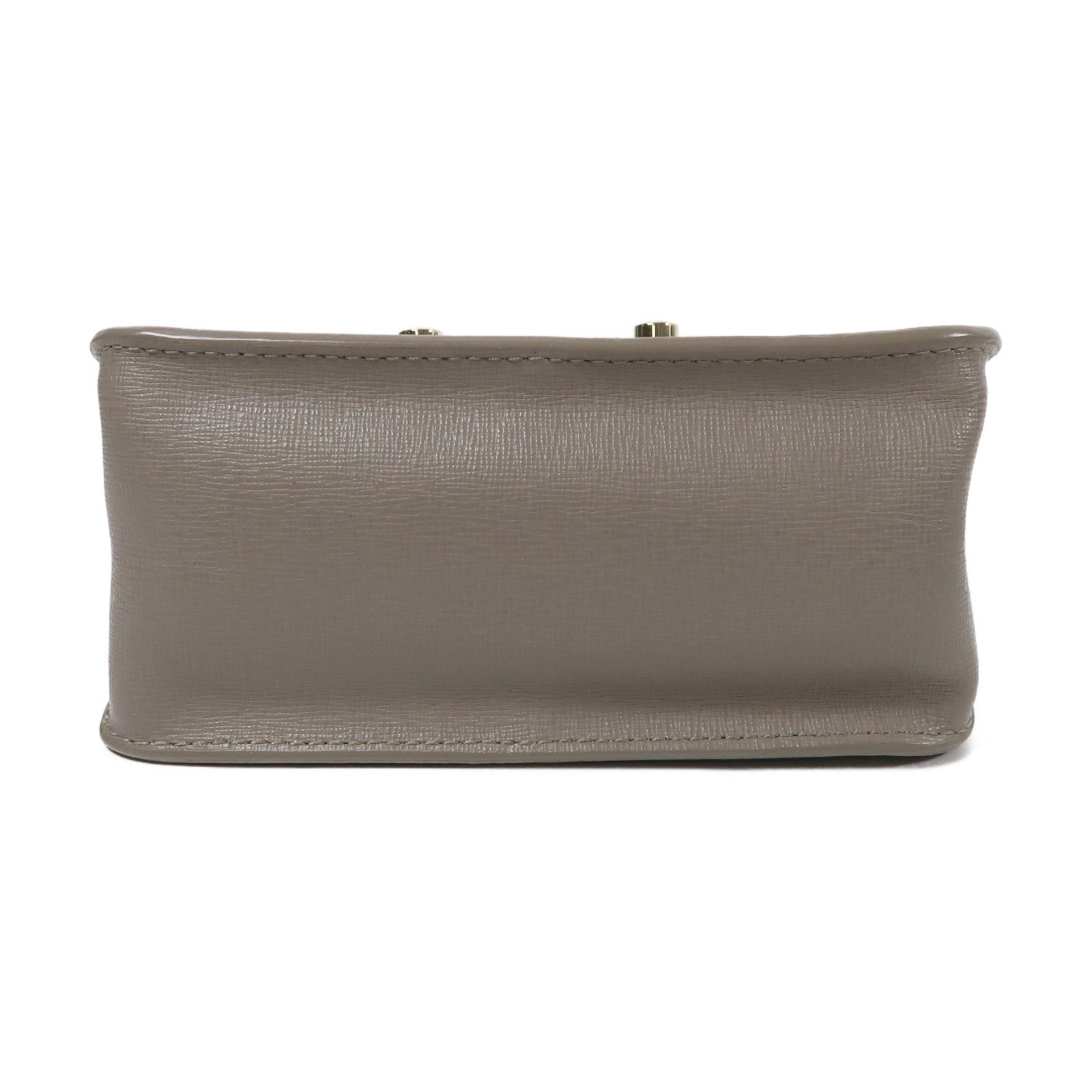 Furla 牛皮皮革Chain Shoulder金扣鏈帶肩背袋灰色