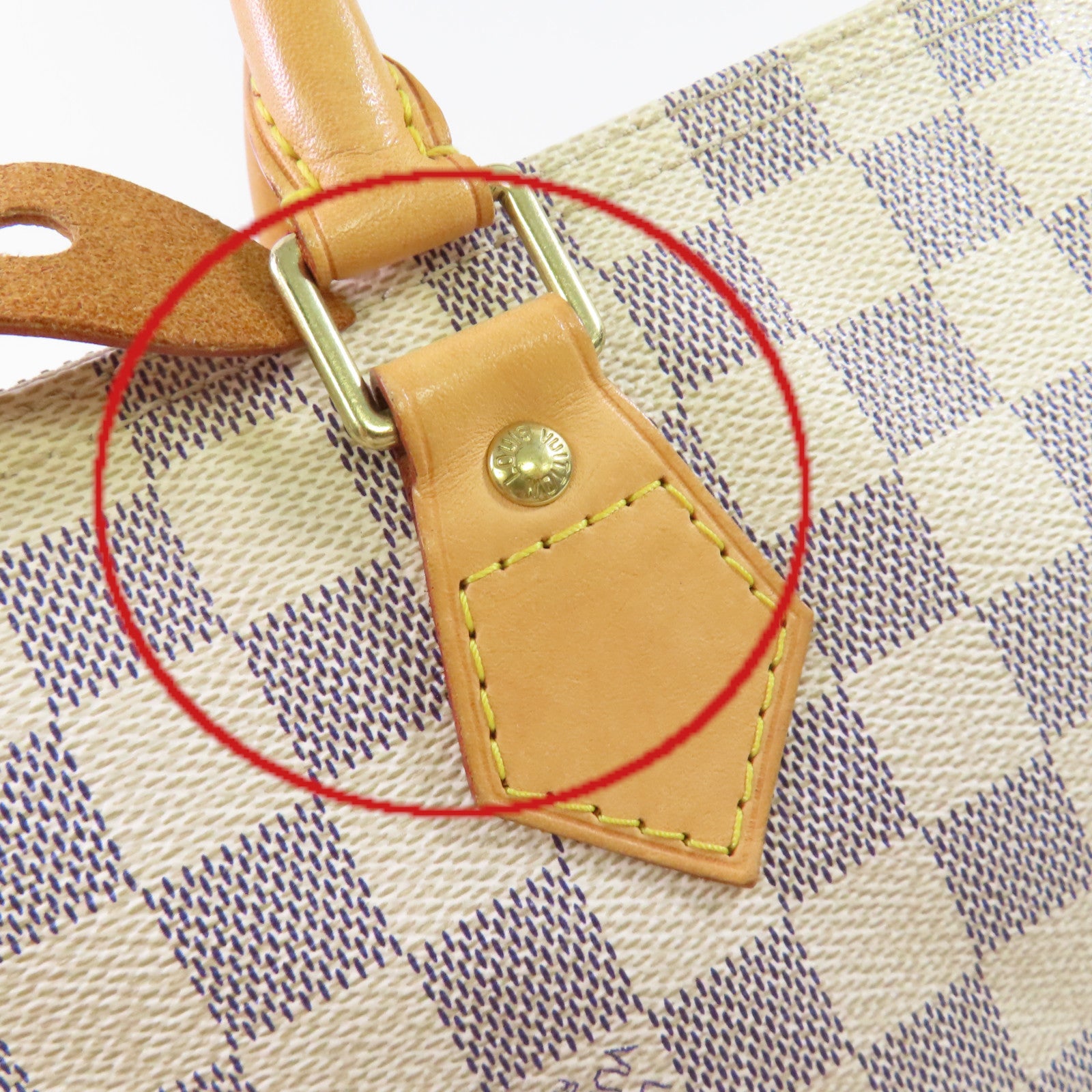 LOUIS VUITTON Damier Azur Speedy 30 Hand Bag金扣手挽袋米白色