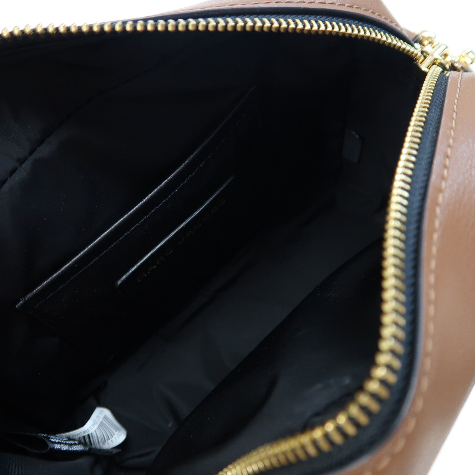 MARC JACOBS 牛皮皮革Camera Bag金扣肩背袋米色/啡色