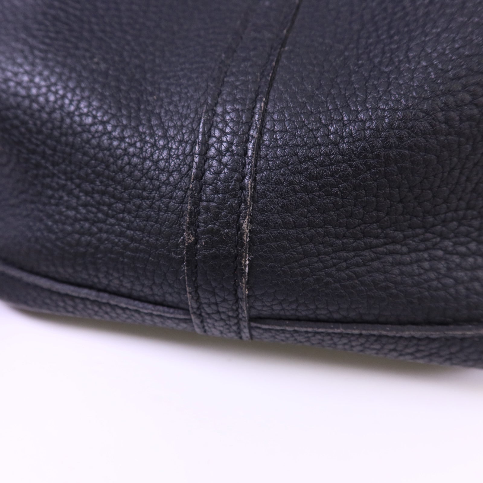 HERMES Negonda皮革Garden Party PM銀扣手挽袋Noir