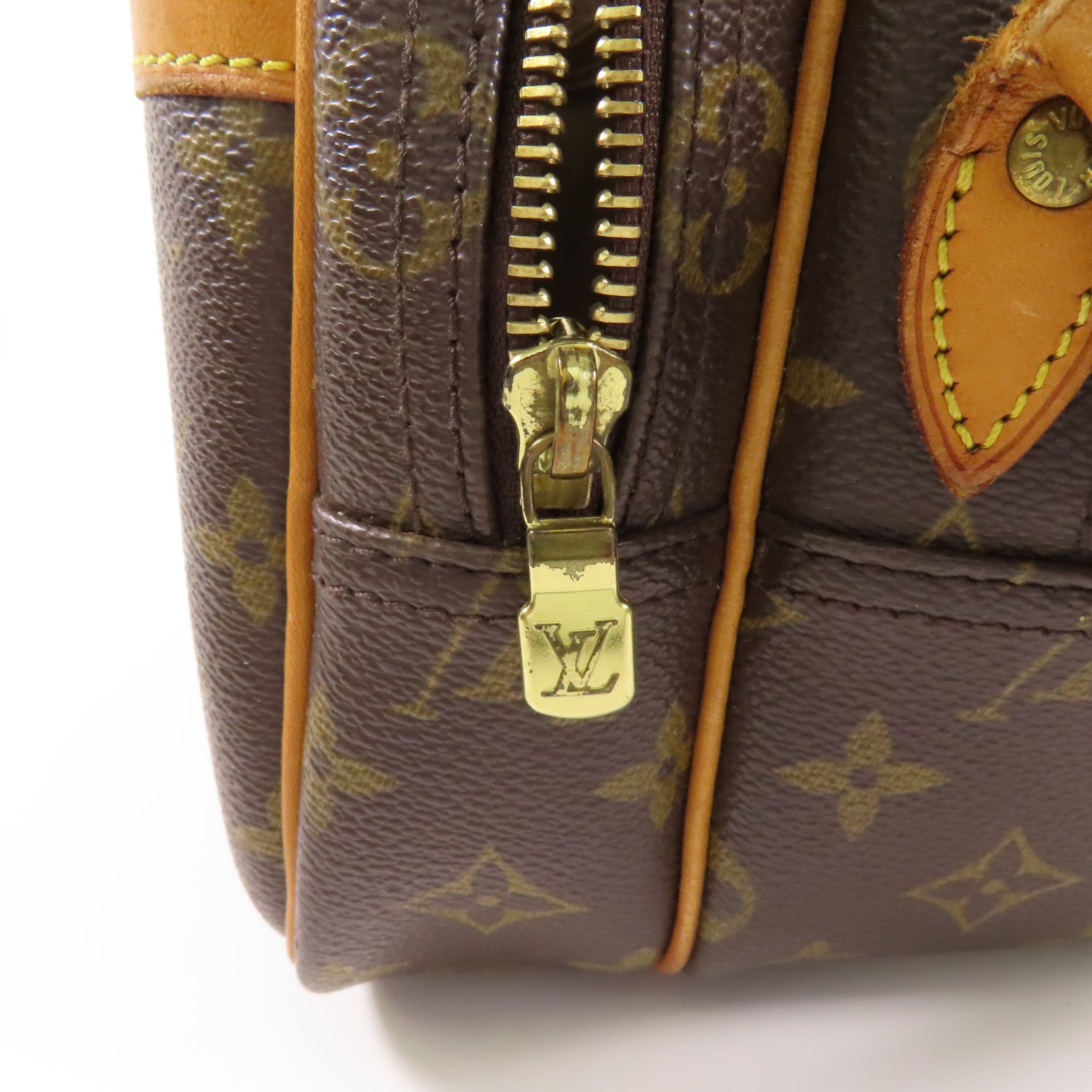 LOUIS VUITTON Monogram Reporter PM金扣肩背袋棕色