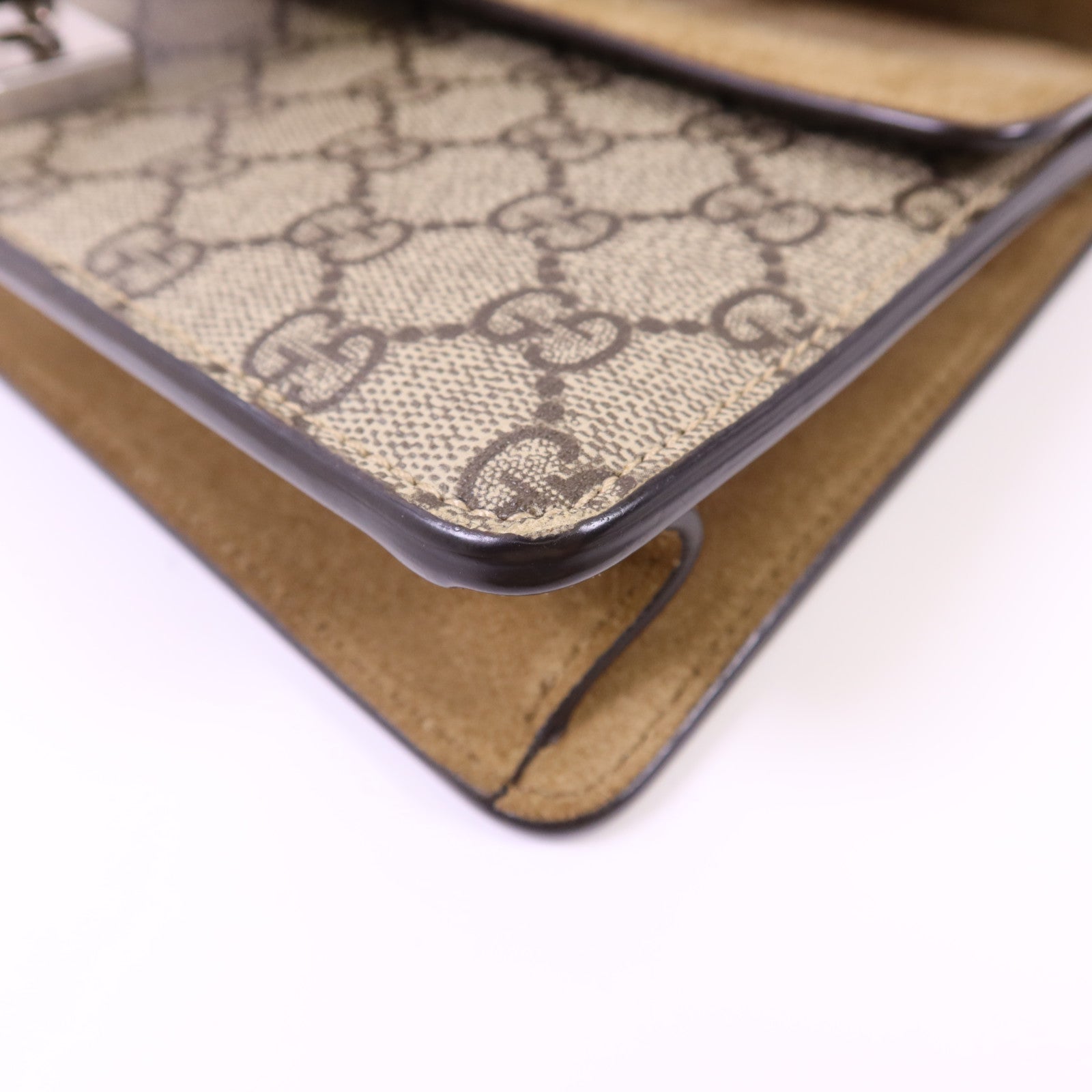 GUCCI 塗層帆布Dionysus Shoulder Bag銀扣鏈帶肩背袋