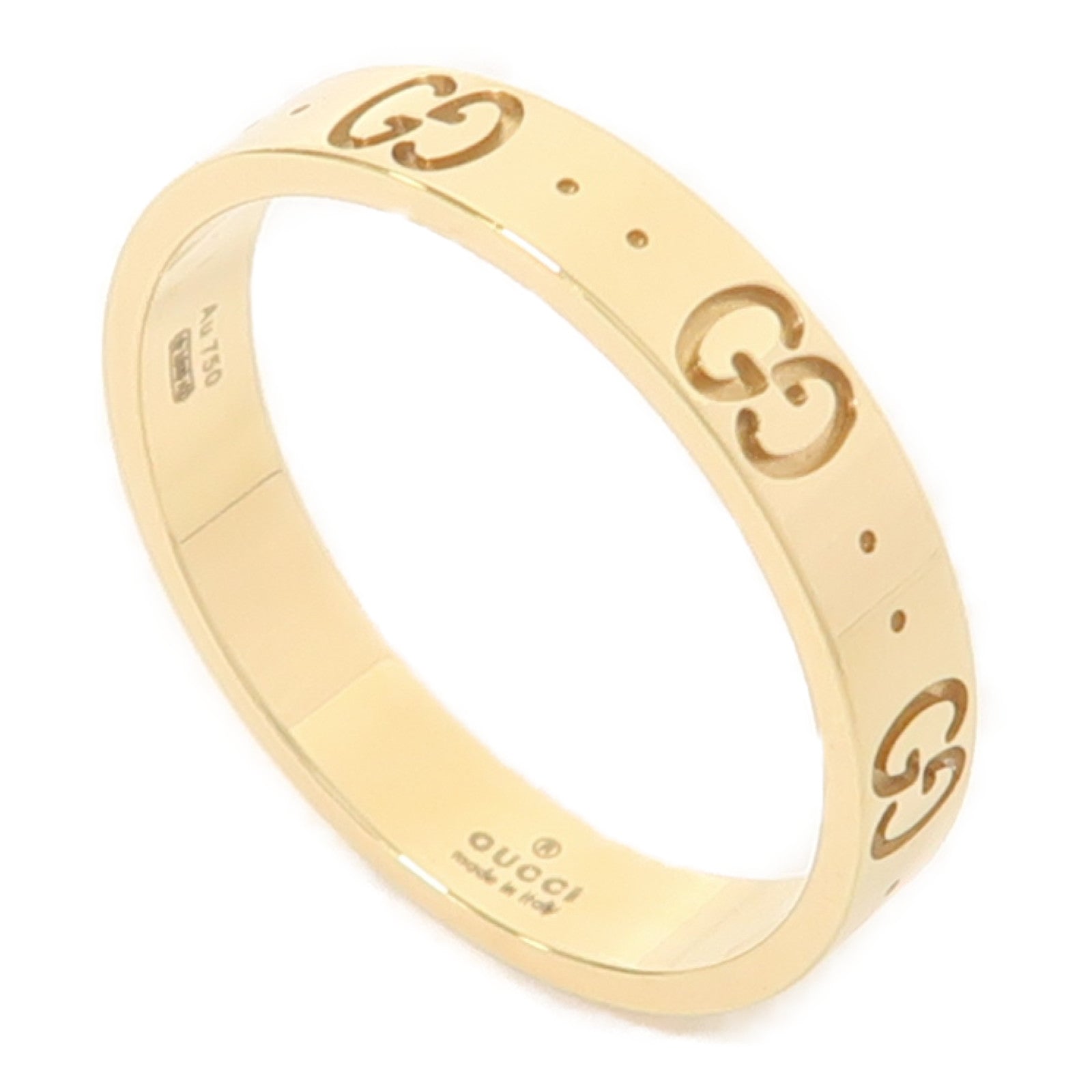 GUCCI 18K黃金Icon Ring 4.6g戒指US#9.75
