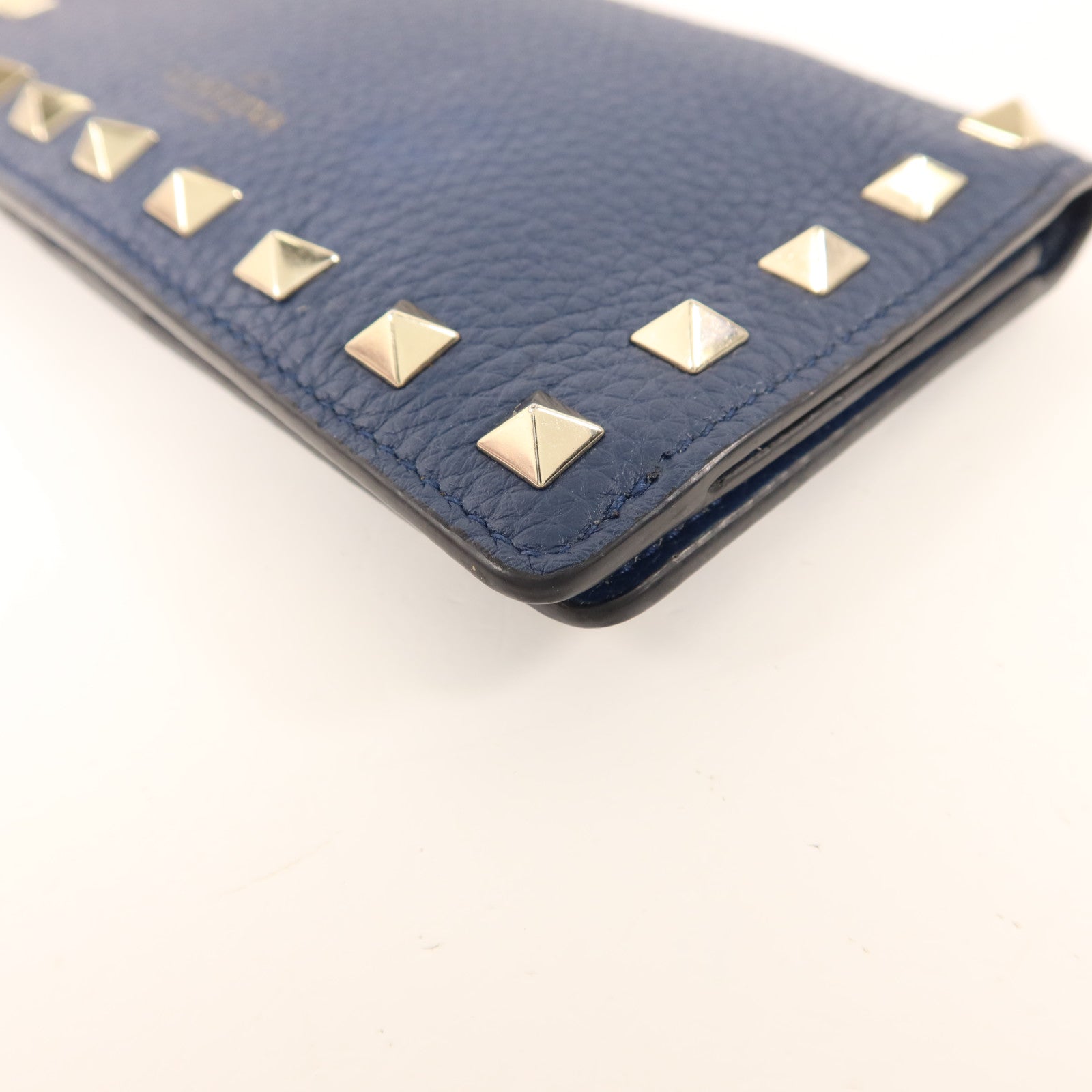 Valentino 【激減優惠】牛皮皮革Rockstud Wallet銀扣長錢包