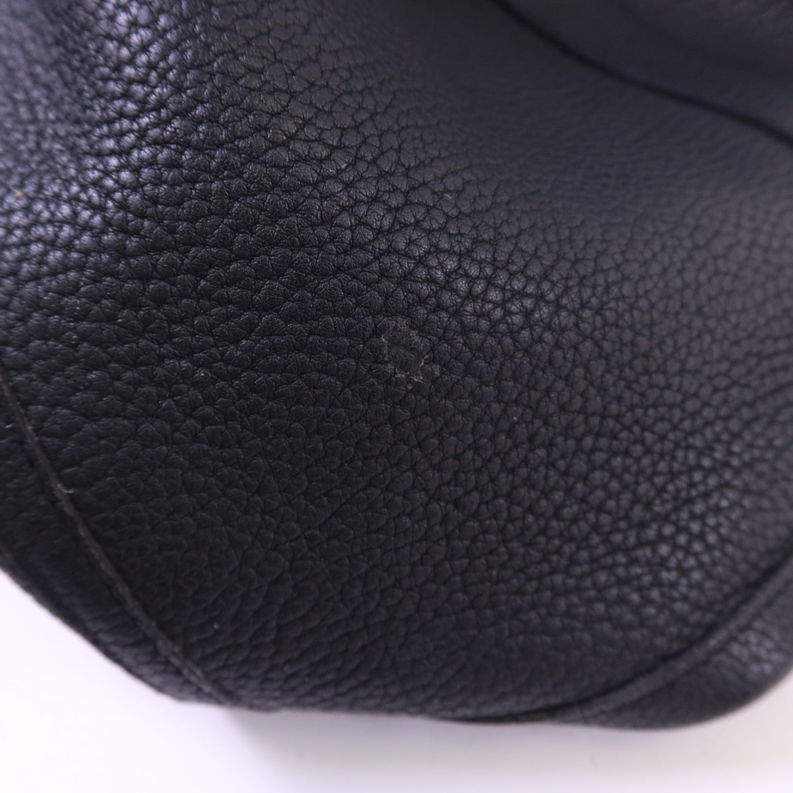 HERMES Negonda皮革Garden Party PM銀扣手挽袋Noir