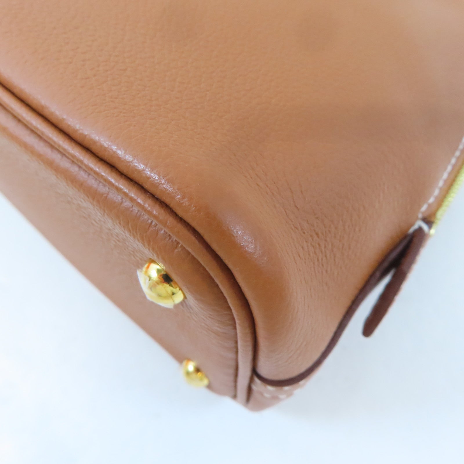 HERMES Evercolor皮革Mini Bolide金扣手挽肩背兩用袋Gold/駝色
