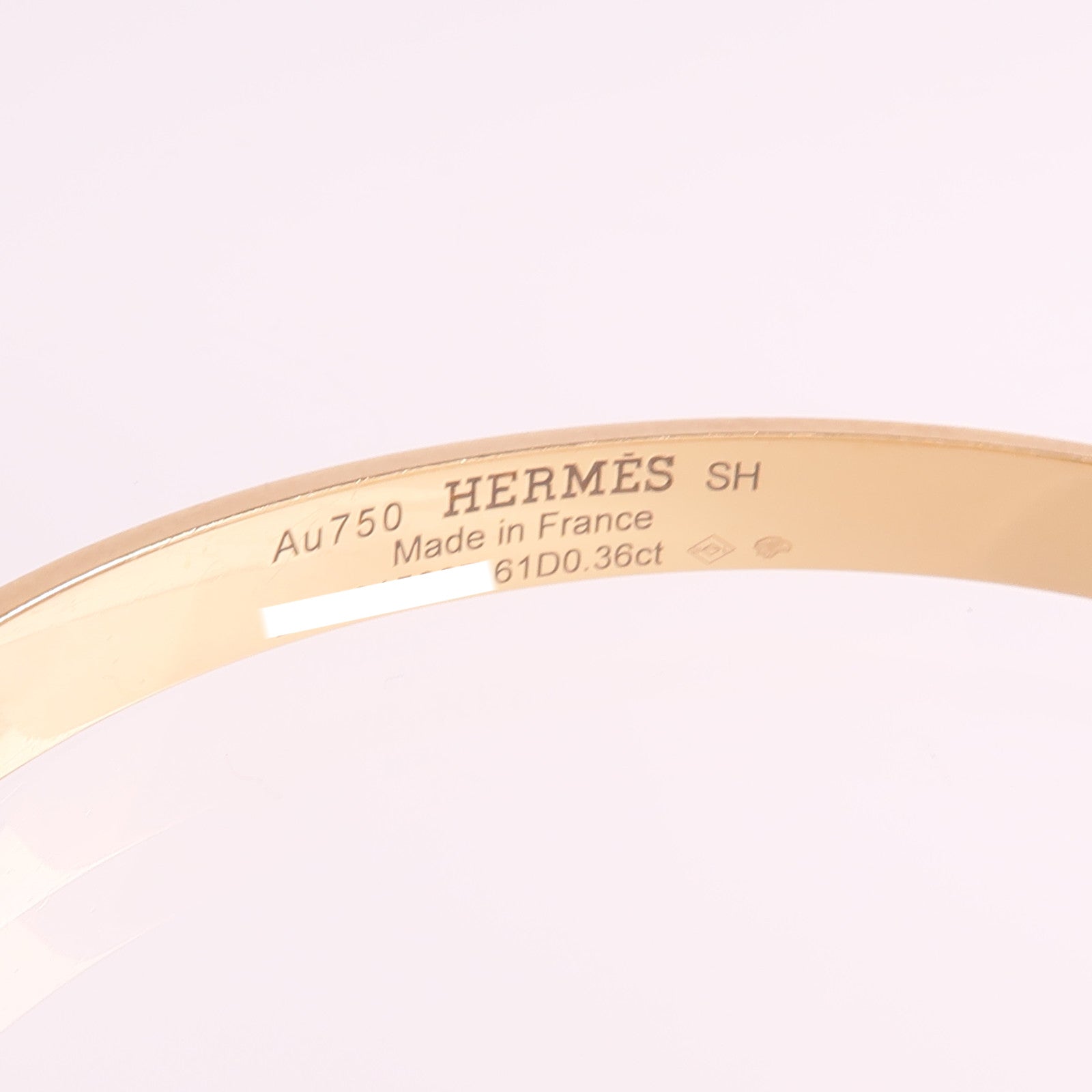 HERMES 18K玫瑰金Kelly Bracelet Small Model鑽石手鐲
