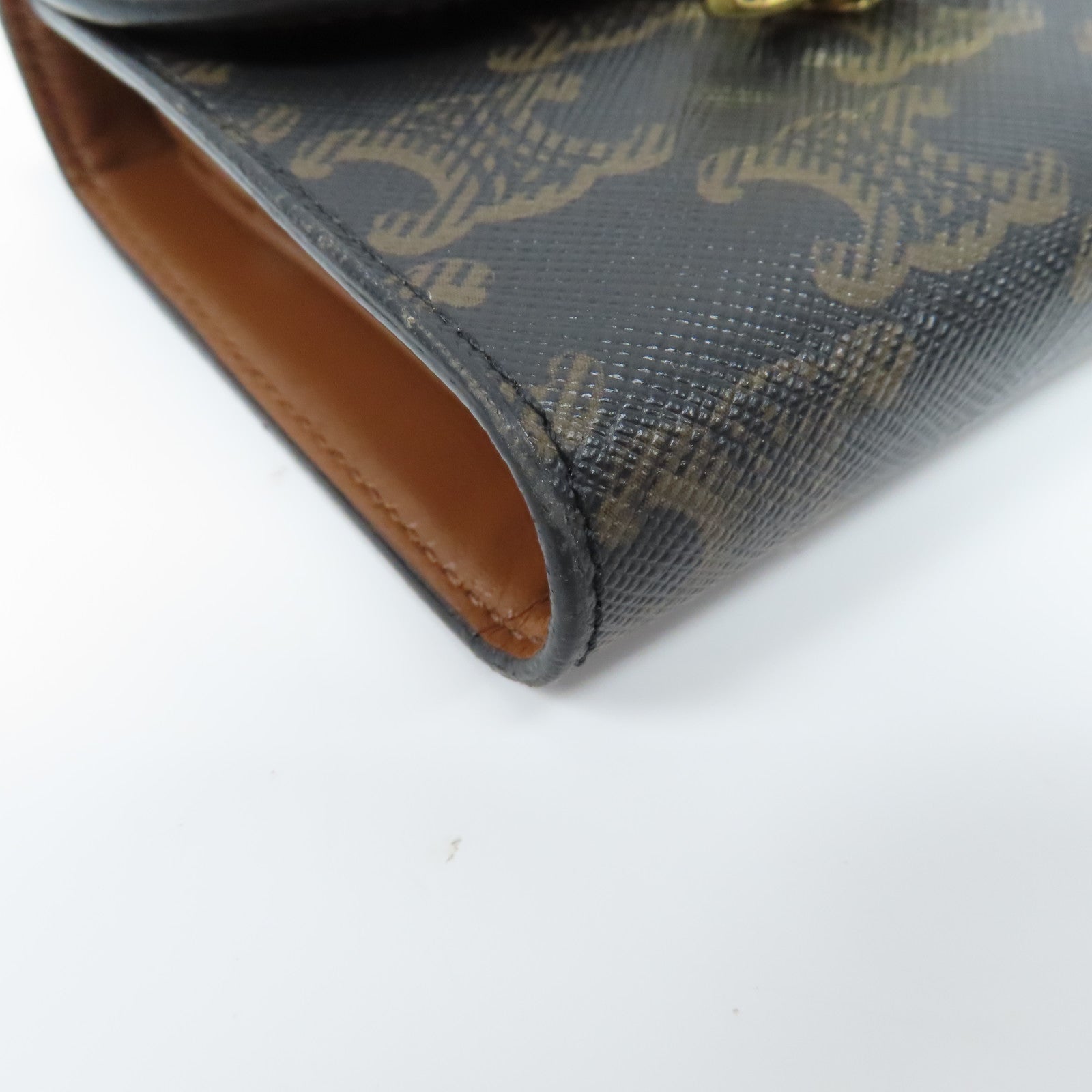 CELINE 塗層帆布Wallet金扣錢包啡色