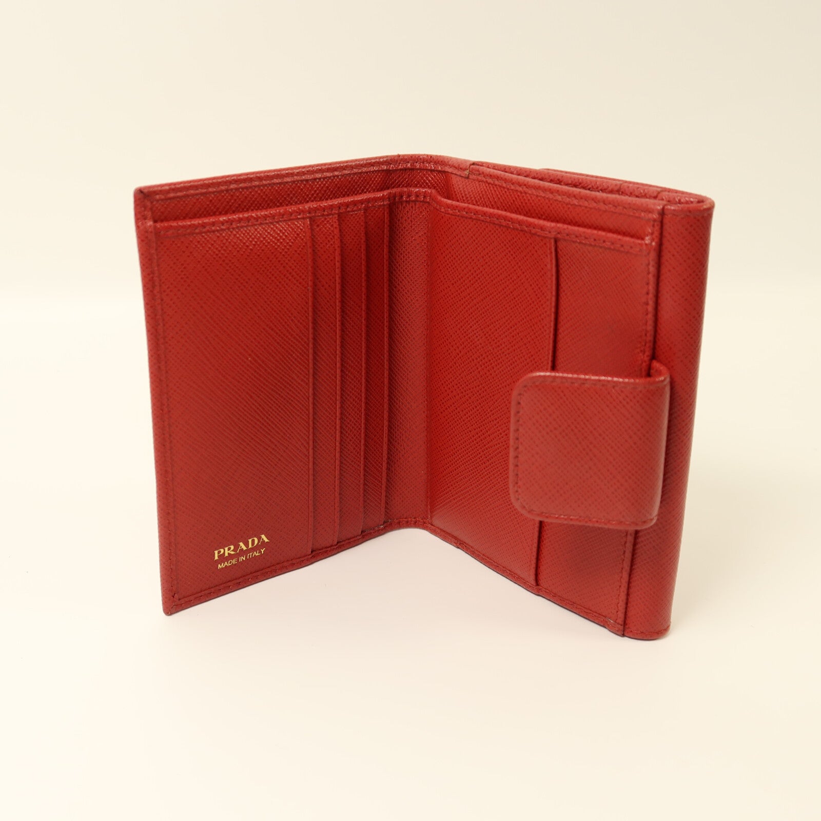 PRADA 牛皮皮革Portafoglio Pattina金扣錢包