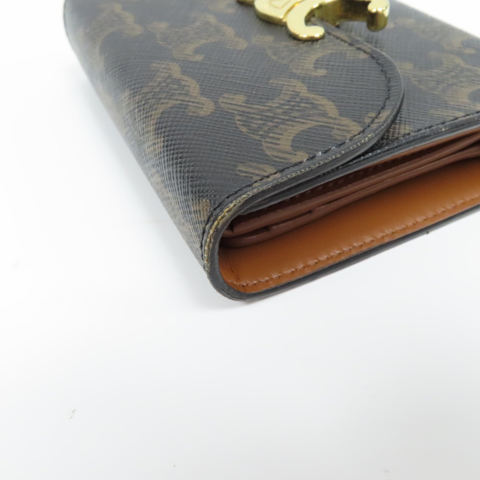 CELINE 塗層帆布Wallet金扣錢包啡色