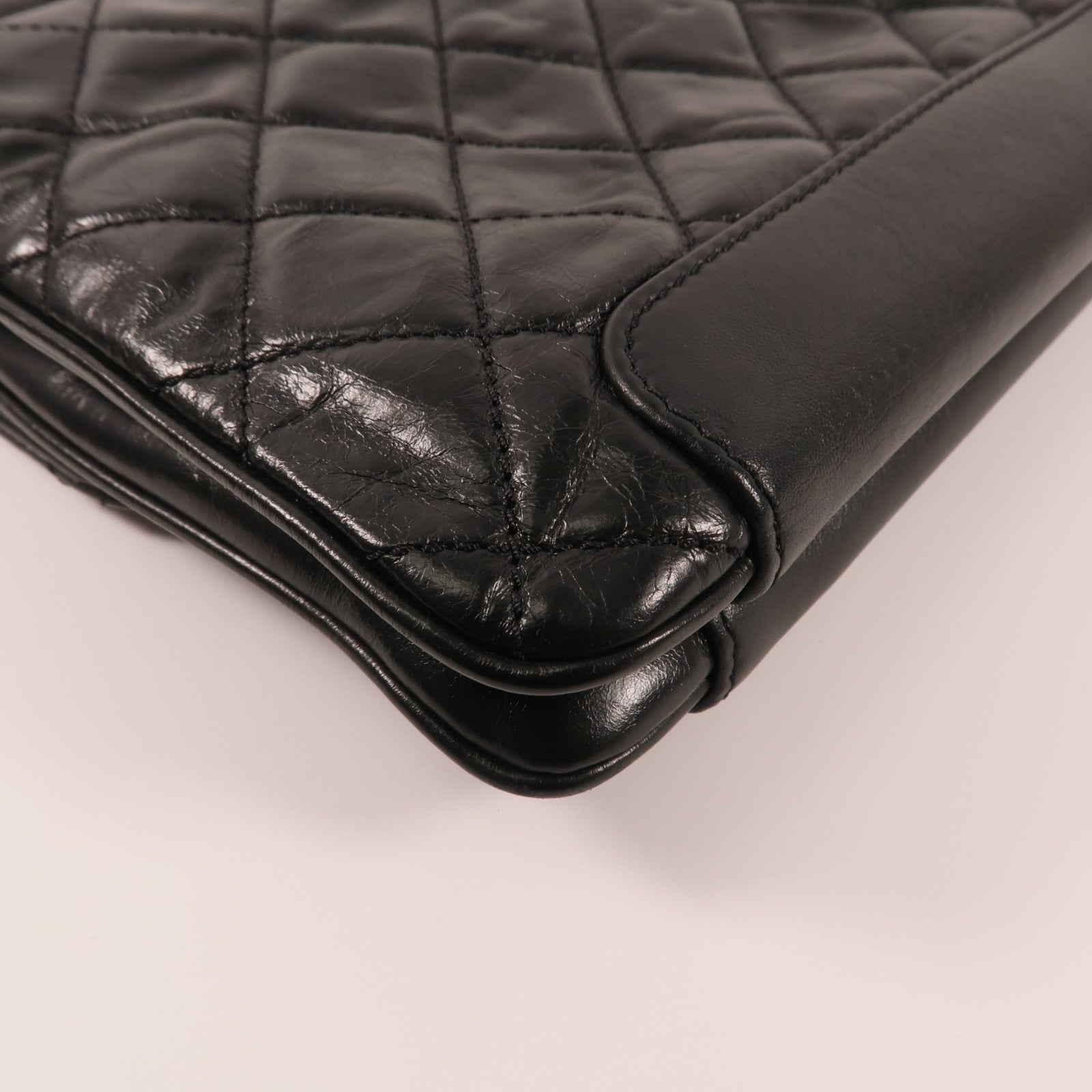 CHANEL 牛皮皮革Chain Shoulder銀扣鏈帶肩背袋
