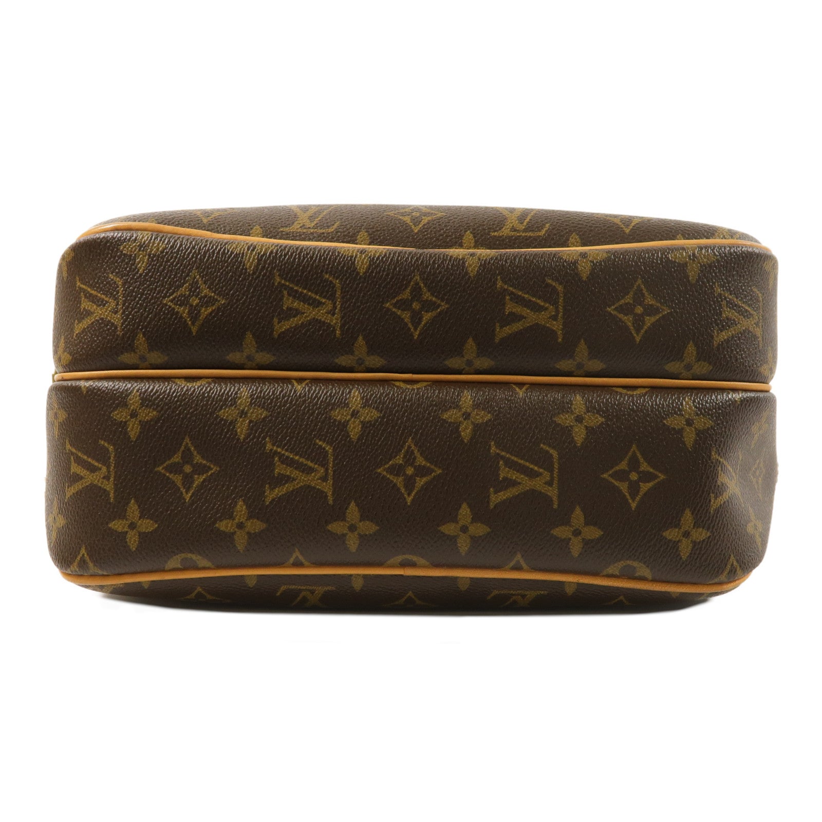 LOUIS VUITTON Monogram Reporter PM金扣肩背袋棕色