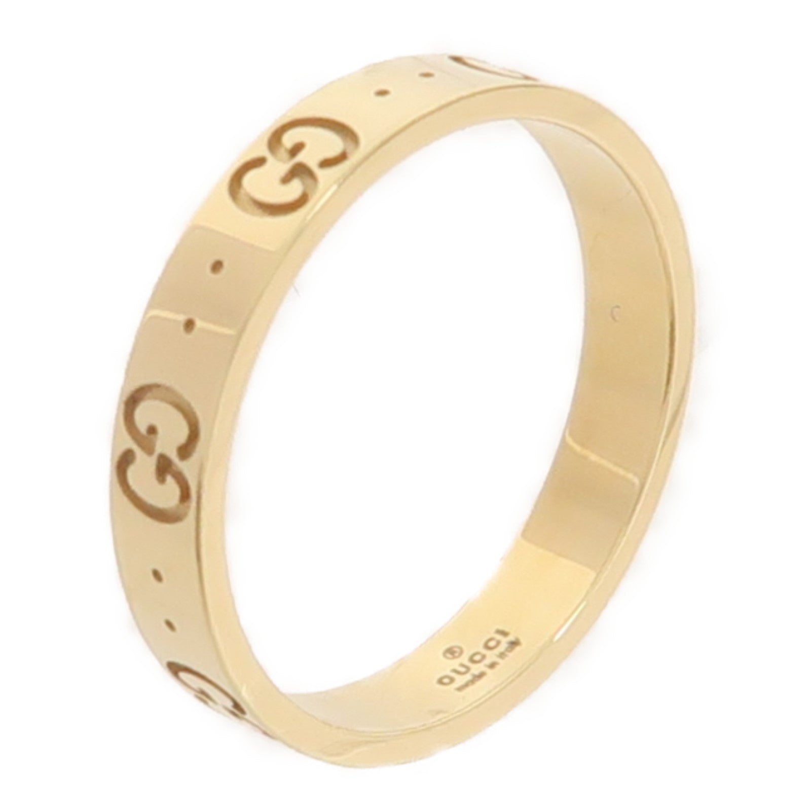GUCCI 18K黃金Icon Ring 4.6g戒指US#9.75