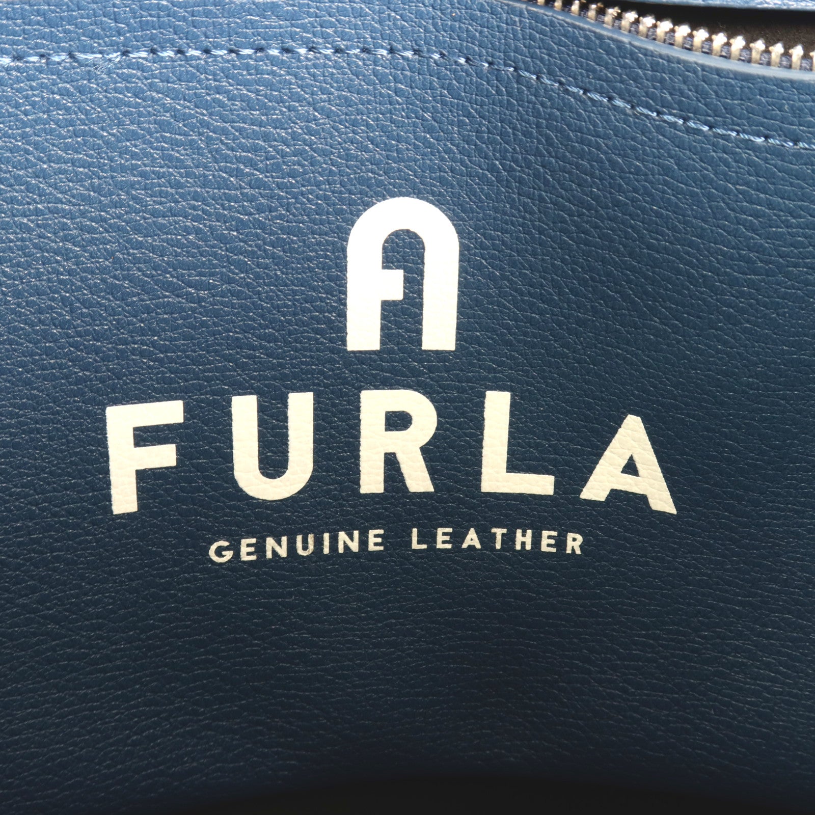 Furla 牛皮皮革Tote Bag銀扣肩背袋