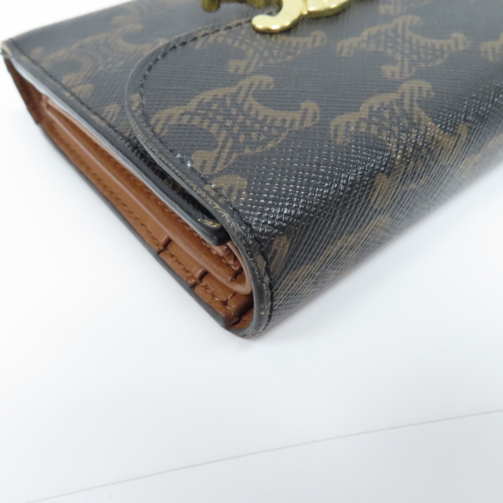 CELINE 塗層帆布Wallet金扣錢包啡色
