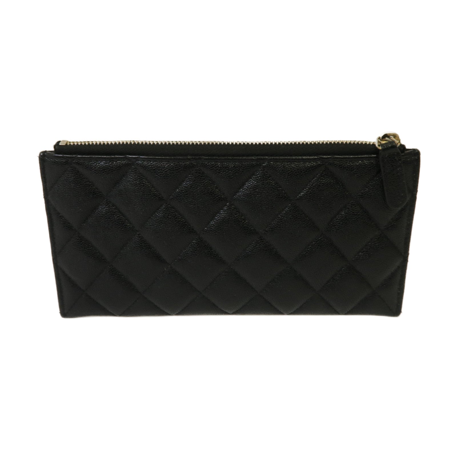 CHANEL Caviar皮革Boy Clutch Bag金扣手拿包黒色