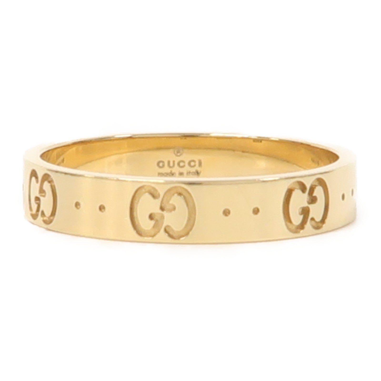 GUCCI 18K黃金Icon Ring 4.6g戒指US#9.75