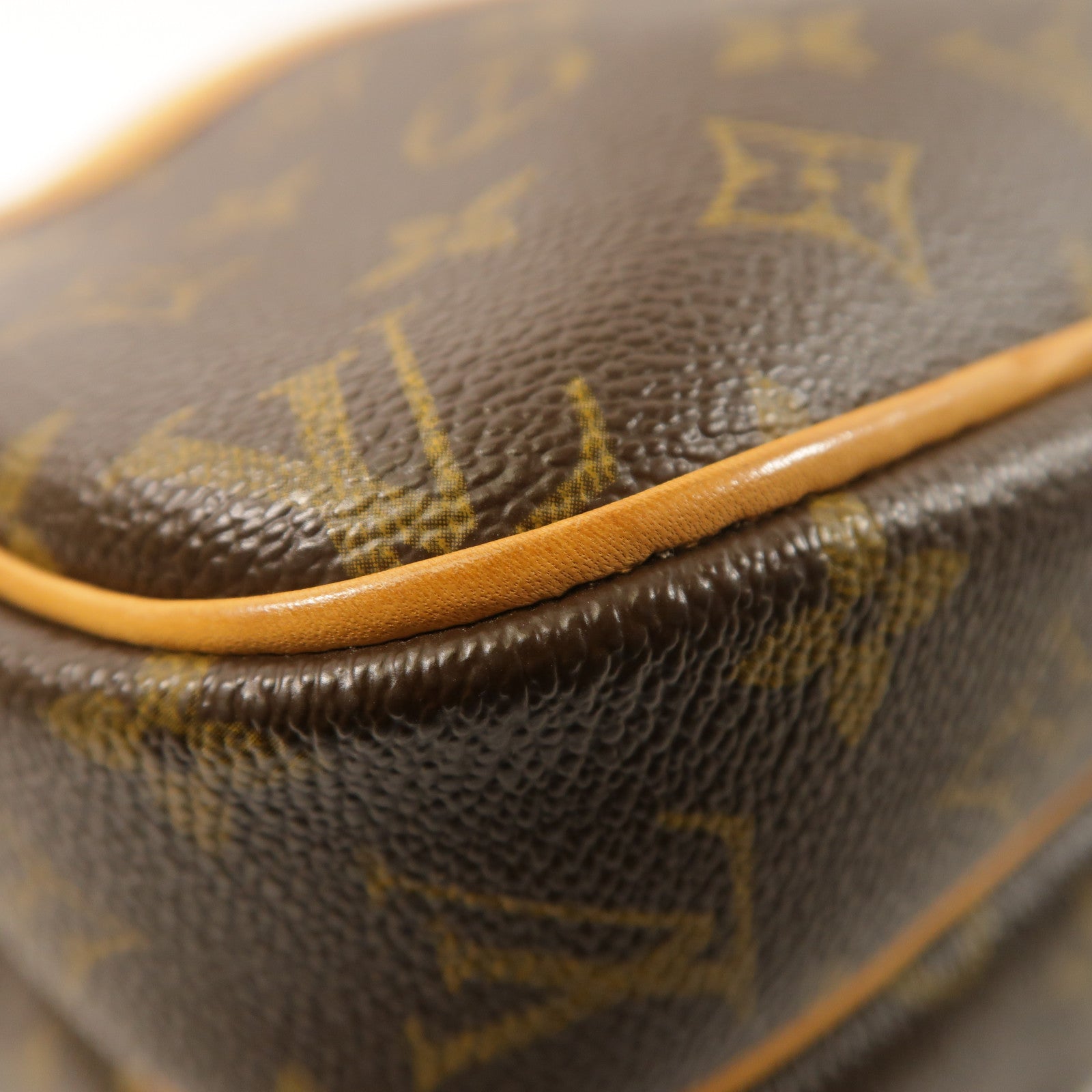 LOUIS VUITTON Monogram Reporter PM金扣肩背袋棕色