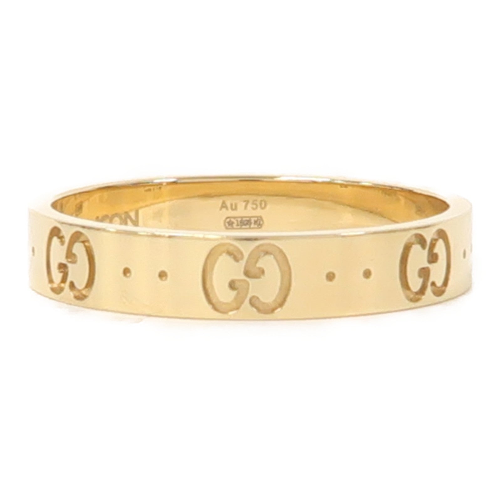 GUCCI 18K黃金Icon Ring 4.6g戒指US#9.75