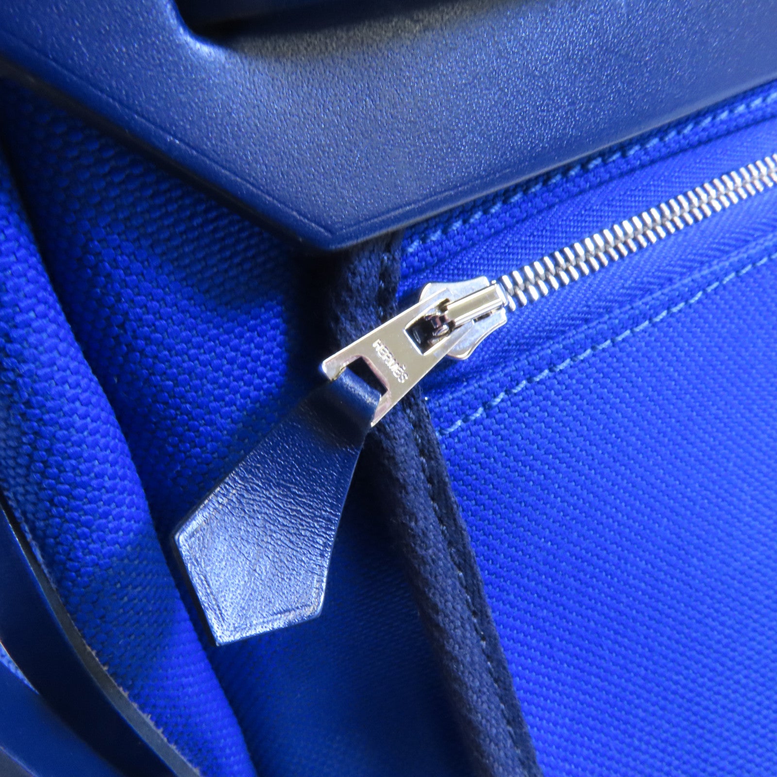 HERMES Toile H帆布Herbag PM銀扣手挽肩背兩用袋