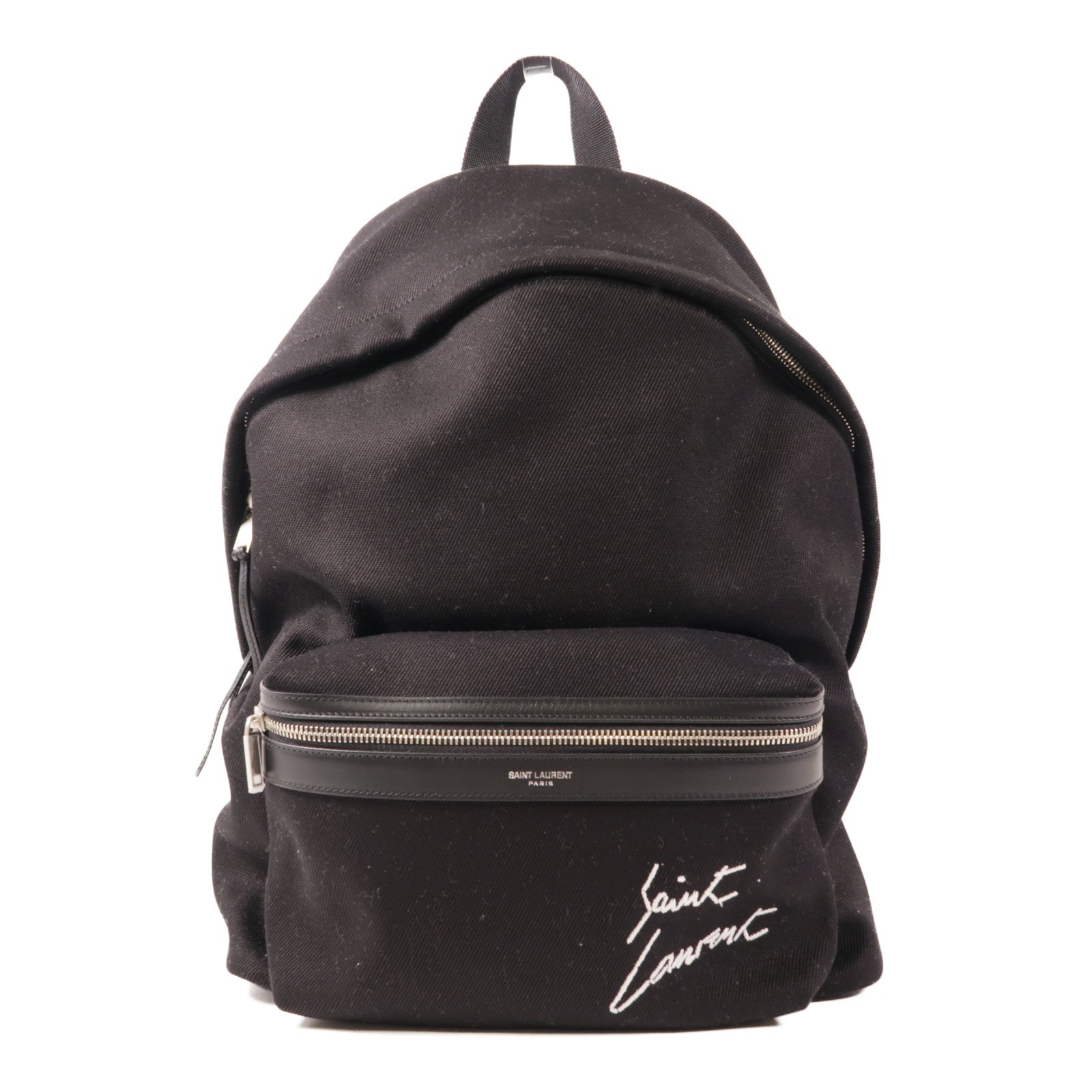 SAINT LAURENT 帆布City Backpack銀扣背包