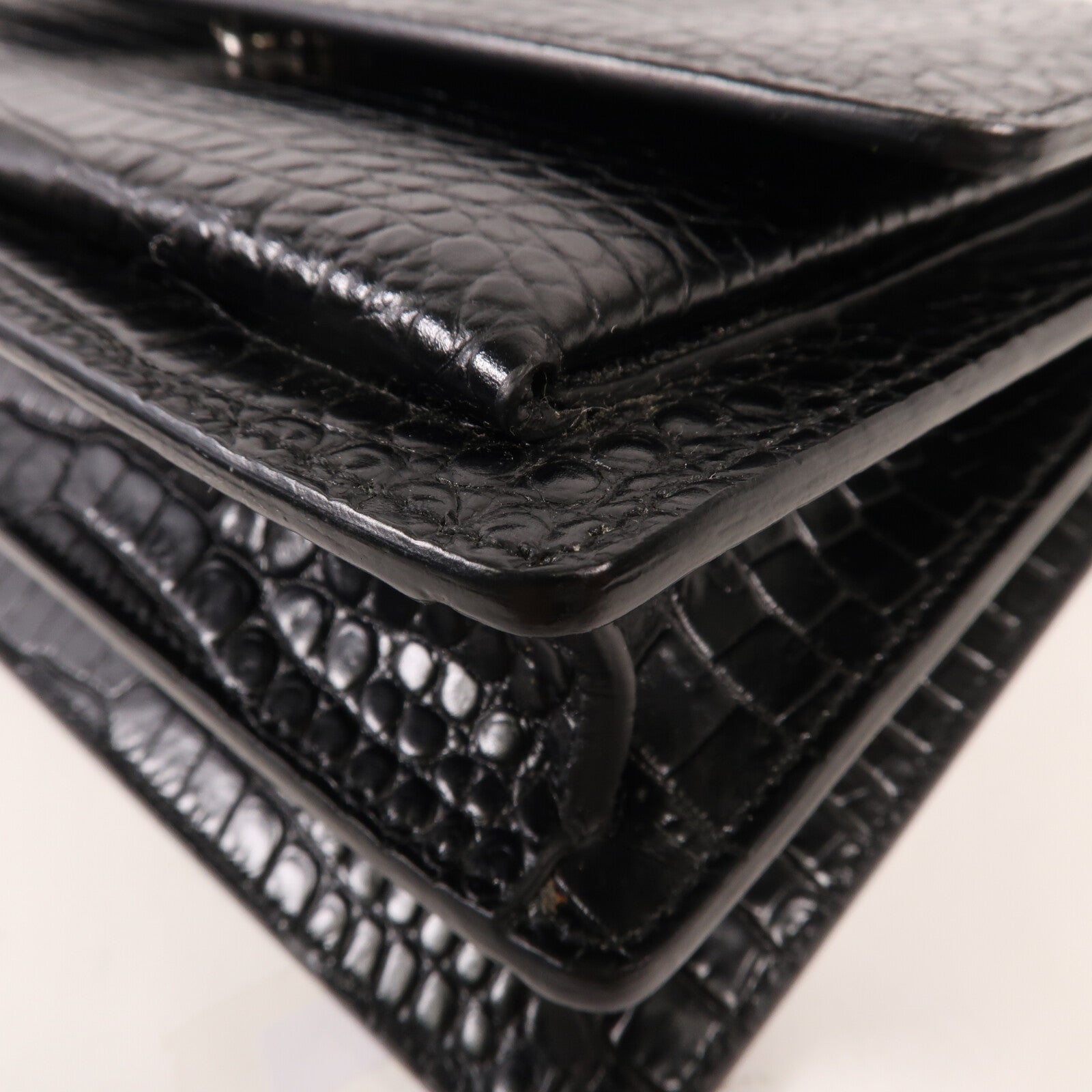 SAINT LAURENT 牛皮皮革Shoulder Bag銀扣肩背袋