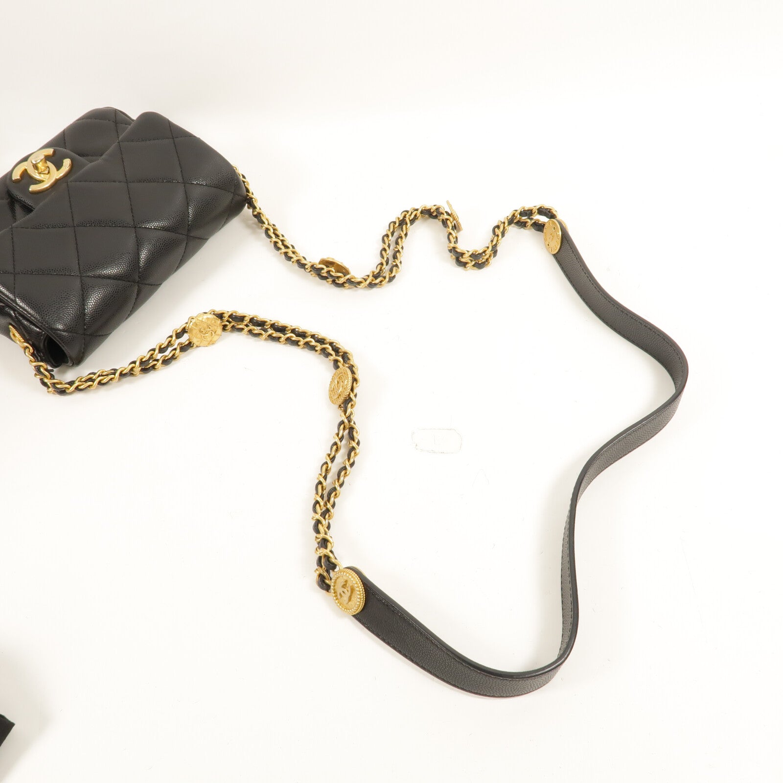 CHANEL 牛皮皮革Mini Flap Bag鏈帶肩背袋