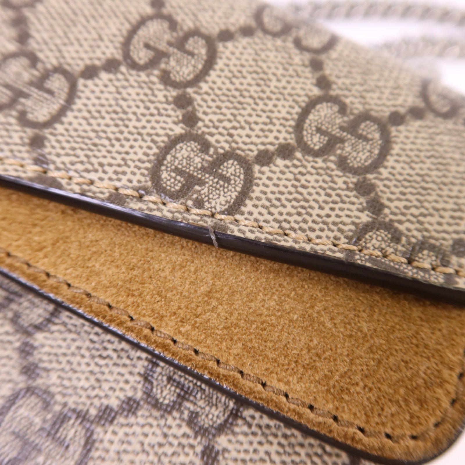 GUCCI 塗層帆布Dionysus Shoulder Bag銀扣鏈帶肩背袋