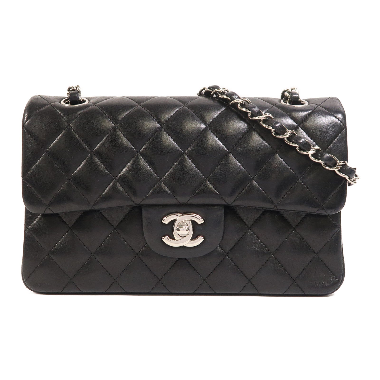 CHANEL 羊皮皮革Classic 23銀扣鏈帶肩背袋