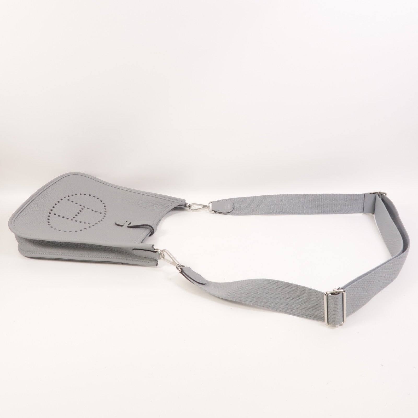 HERMES Clemence皮革Evelyne 23肩背袋Gris Pantin