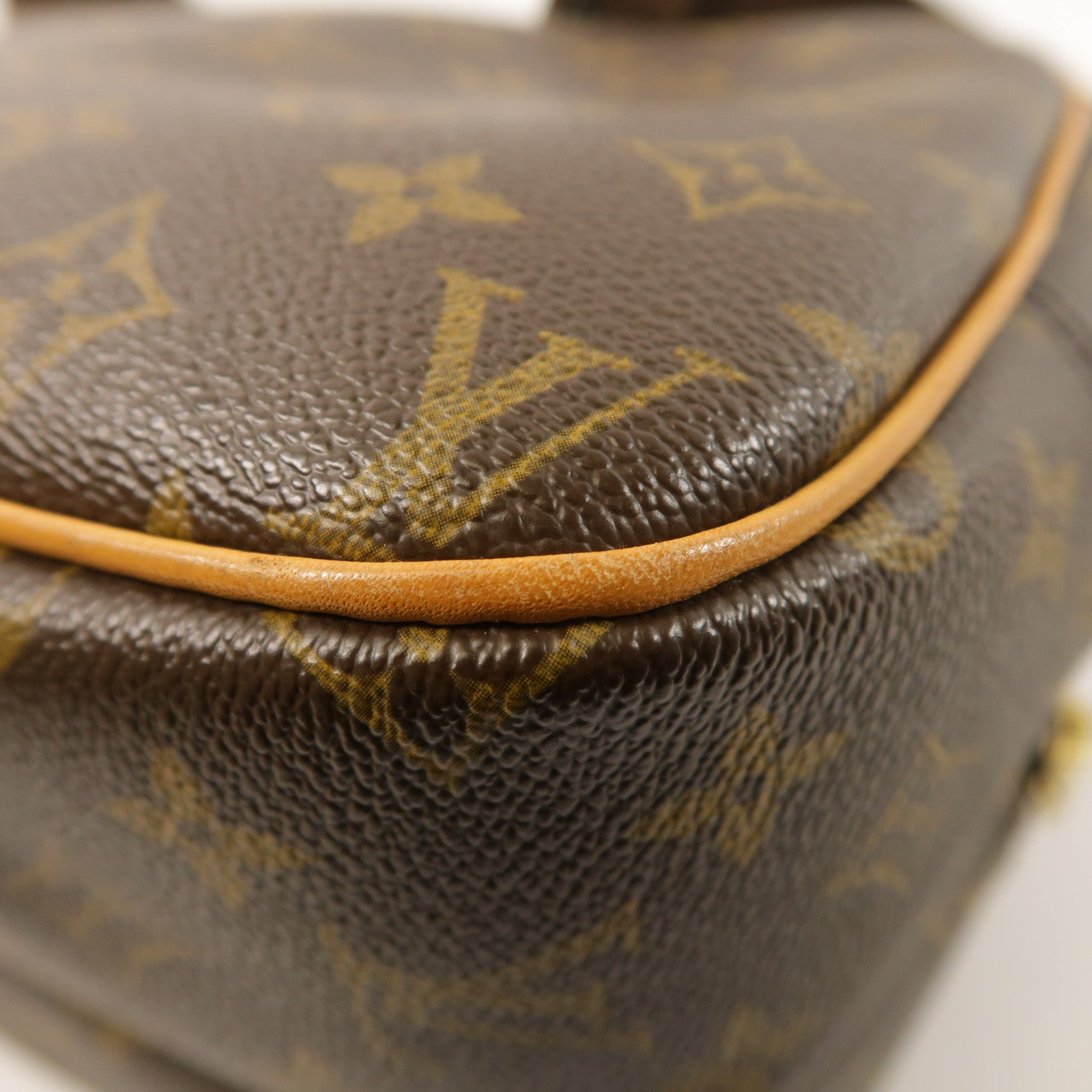 LOUIS VUITTON Monogram Reporter PM金扣肩背袋棕色