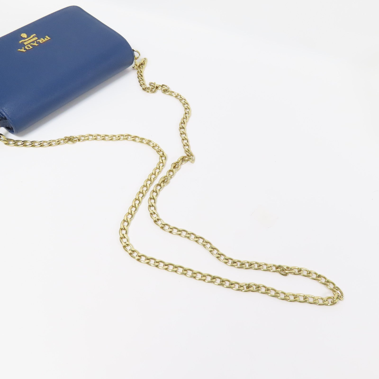 PRADA 牛皮皮革Chain Shoulder Bag金扣鏈帶肩背袋