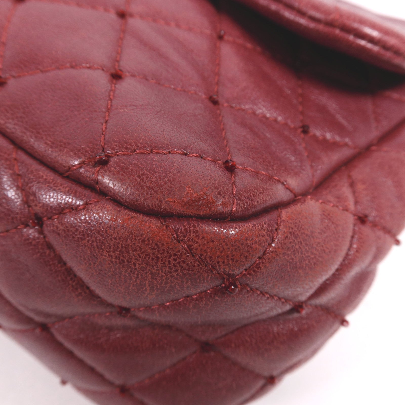 CHANEL 牛皮皮革Chain Shoulder銀扣鏈帶肩背袋