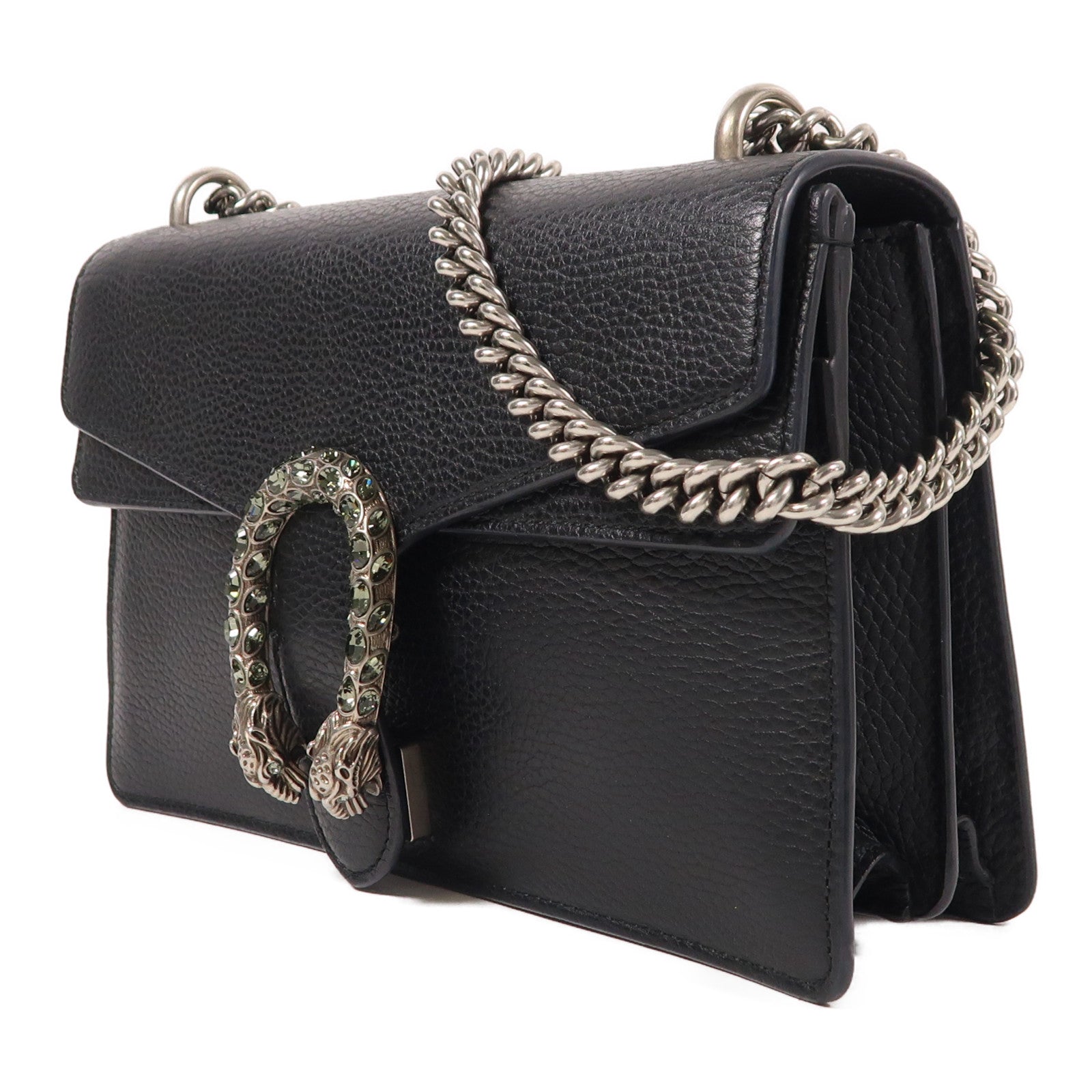 GUCCI 牛皮皮革Dionysus銀扣鏈帶肩背袋