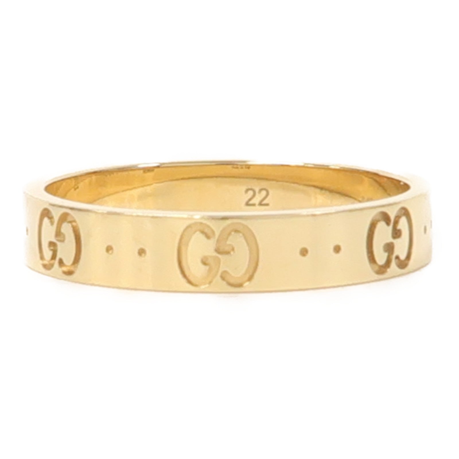 GUCCI 18K黃金Icon Ring 4.6g戒指US#9.75