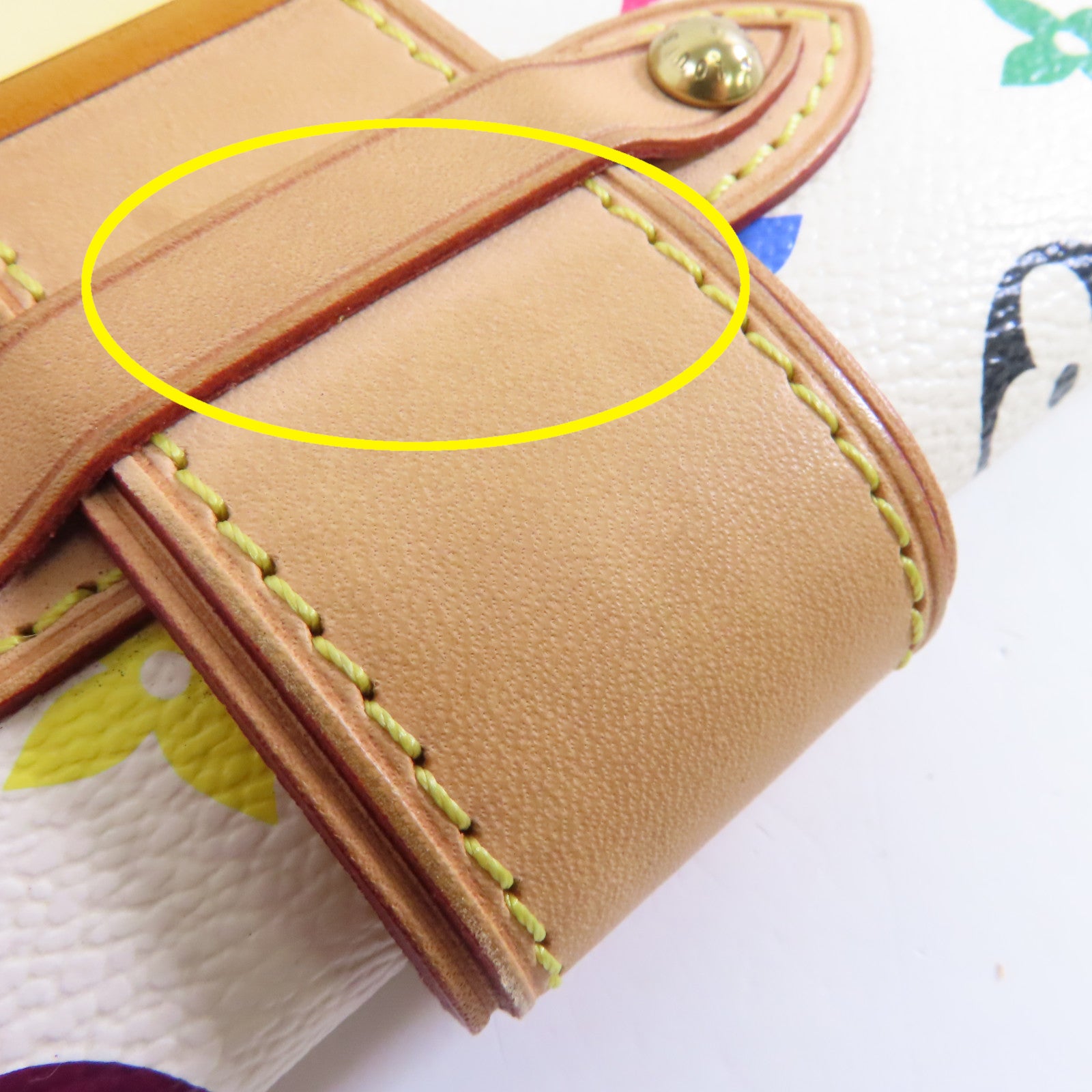 LOUIS VUITTON Monogram Multicolore Shirley金扣手挽袋白色/彩色