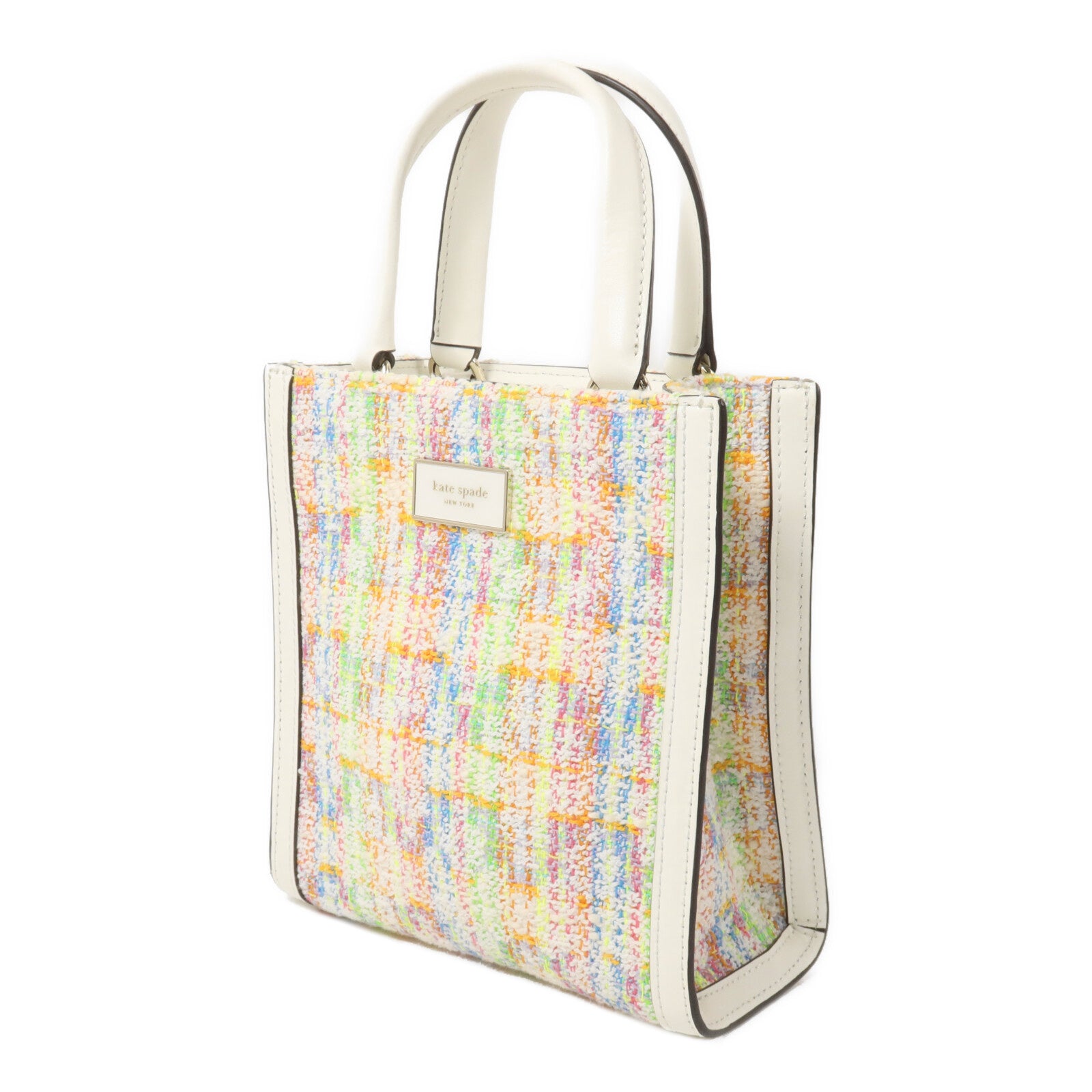 Kate Spade Tweed/牛皮皮革Manhattan Mini Tote手挽肩背兩用袋