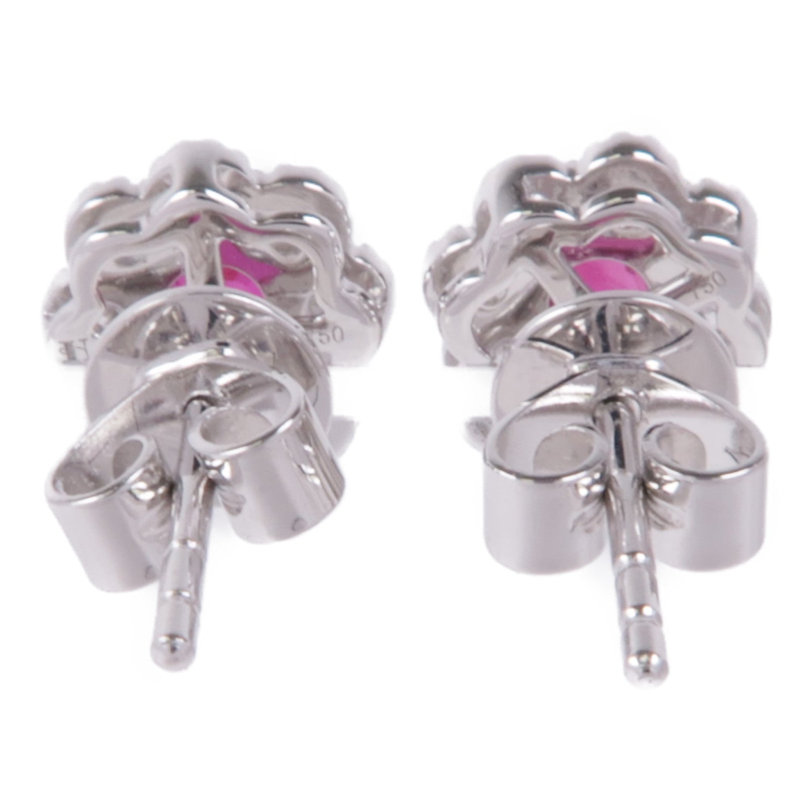 JEWELRY 【激減優惠】18K白金Ruby/Diamond Earrings紅寶石/鑽石耳環