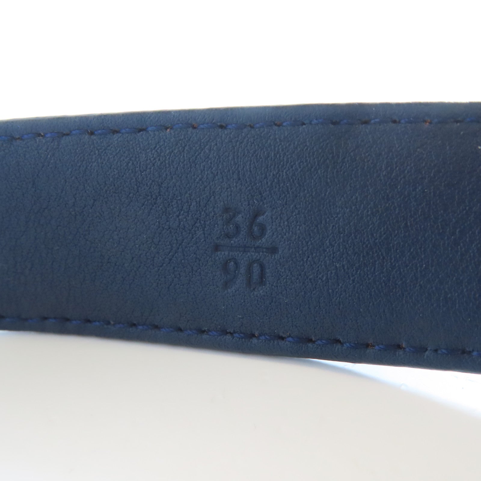 PRADA 【激減優惠】牛皮皮革Belt銀扣皮帶藍色