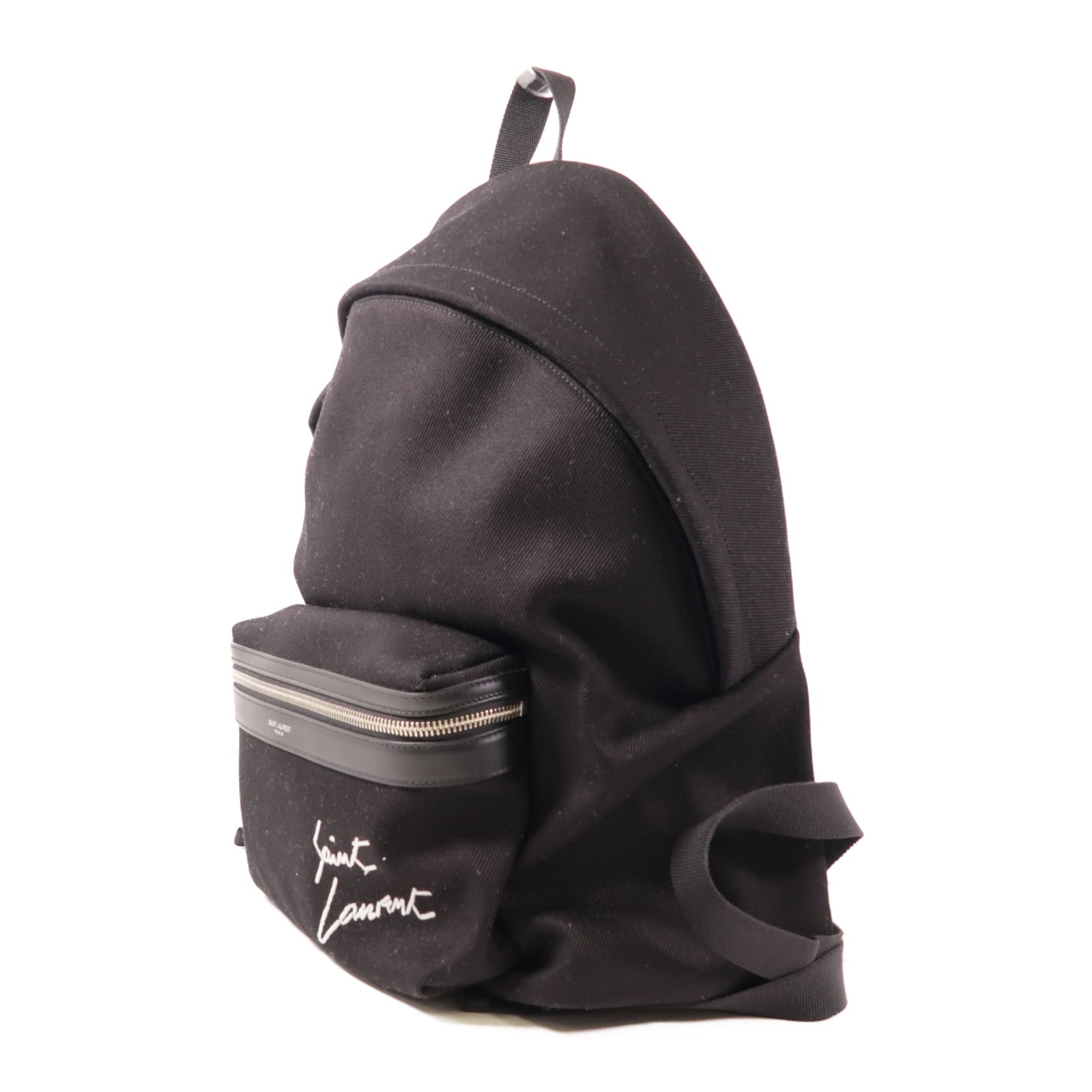 SAINT LAURENT 帆布City Backpack銀扣背包