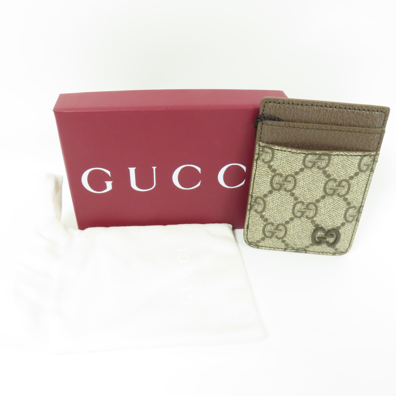 GUCCI GG Bi-color Magnetic Card Case 817197 FACQC 9773 Coated Canvas Leather